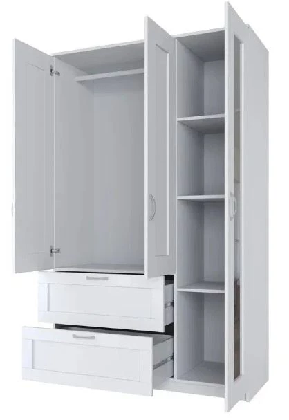 Шкаф комбинированный 3 двери и 2 ящика СИРИУС - аналог IKEA BRIMNES, белый (изображение №3)