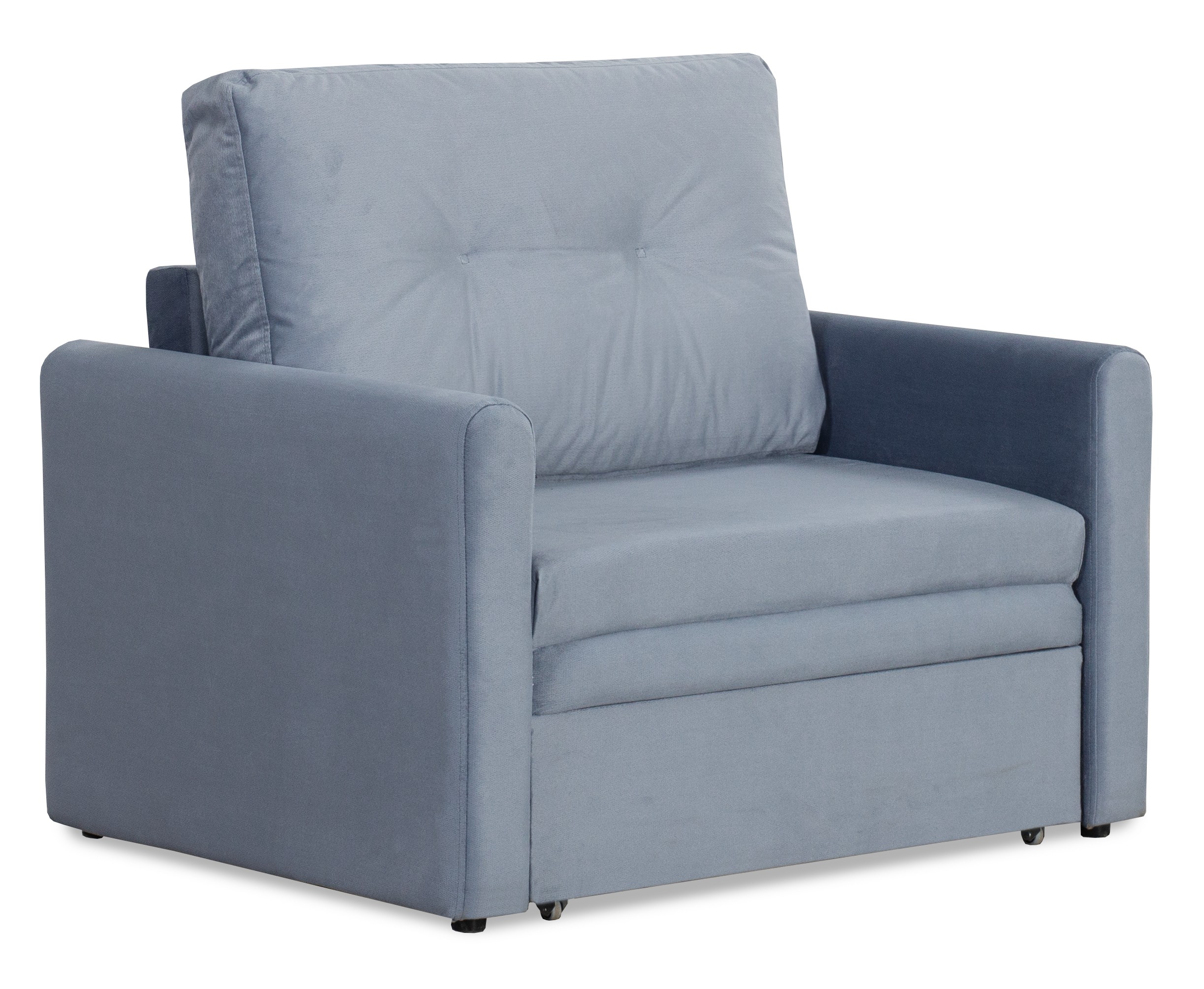 Прямой диван-кровать Юнат 2, раскладной, серо-голубой, 106х87х94 см