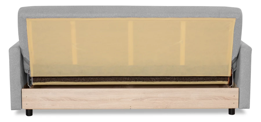 Диван-кровать Квин, раскладной, с ящиком для белья,  светло-серый велюр, 216х84х85 см (изображение №10)