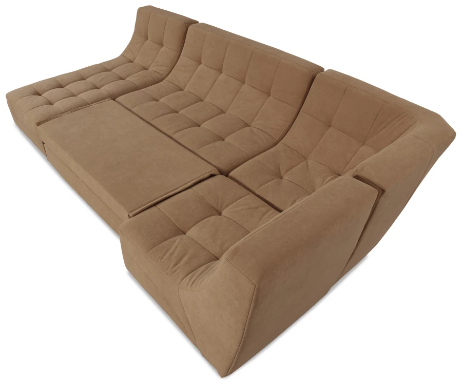 Угловой диван-кровать Палладиум 2, модульный, какао, 325х185х88 см (изображение №9)