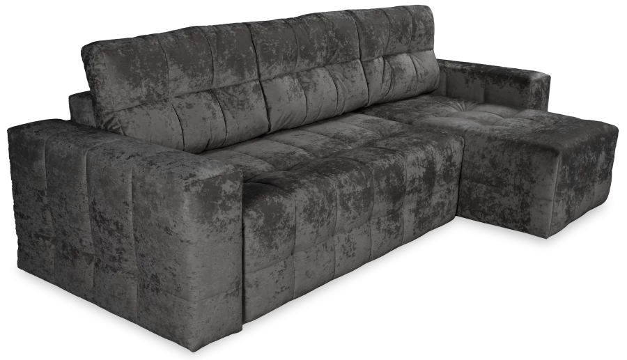 Угловой диван-кровать Реал, темно-серый, 228х160х97 см (изображение №1)