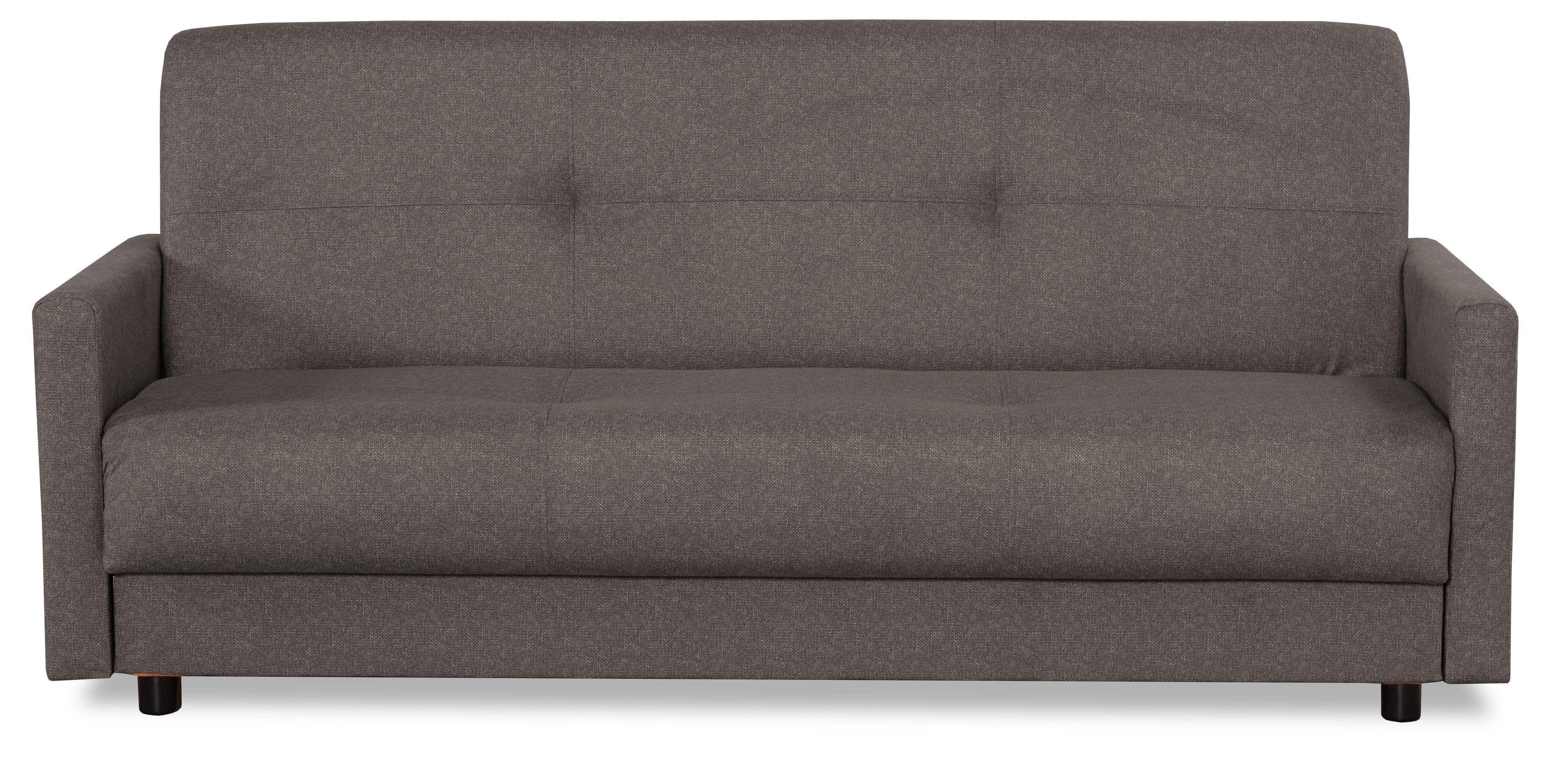 Диван-кровать Квин, раскладной, с ящиком для белья, серый велюр, 216х84х85 см