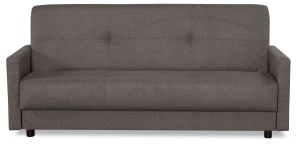 Диван-кровать Квин, раскладной, с ящиком для белья, серый велюр, 216х84х85 см