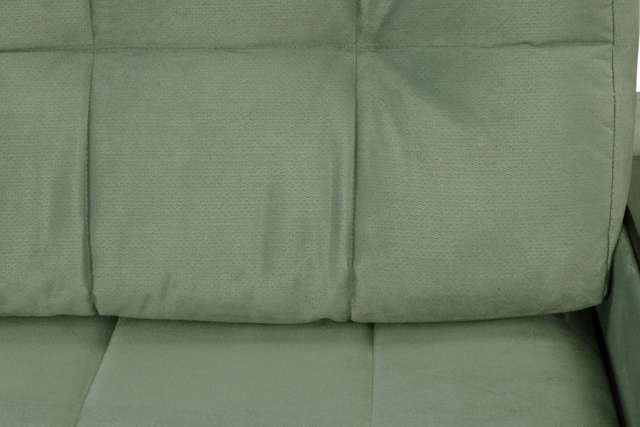 Диван-кровать Татьяна 5 БД Optima велюровый, раскладной, с ящиком для белья/ механизм Еврокнижка, мятный велюр,  234х117х100см (изображение №8)