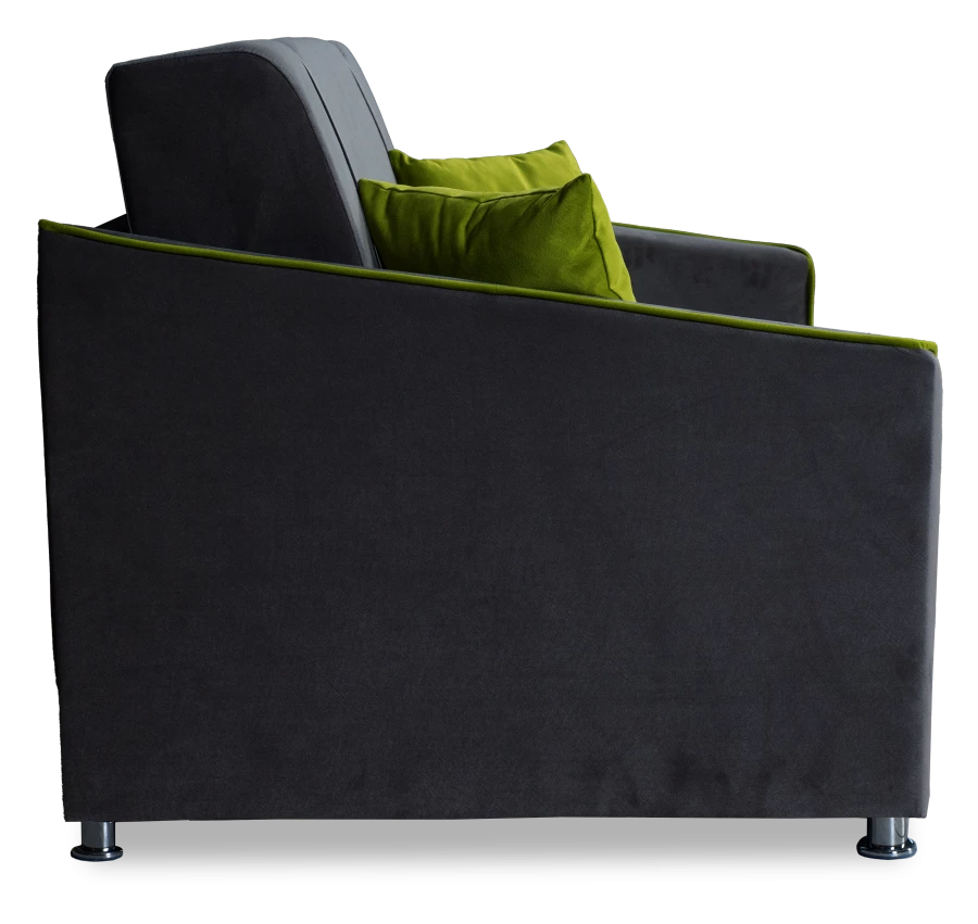 Прямой диван-кровать Милан, велюровый, раскладной, графитовый, 149х99х91 см (изображение №5)