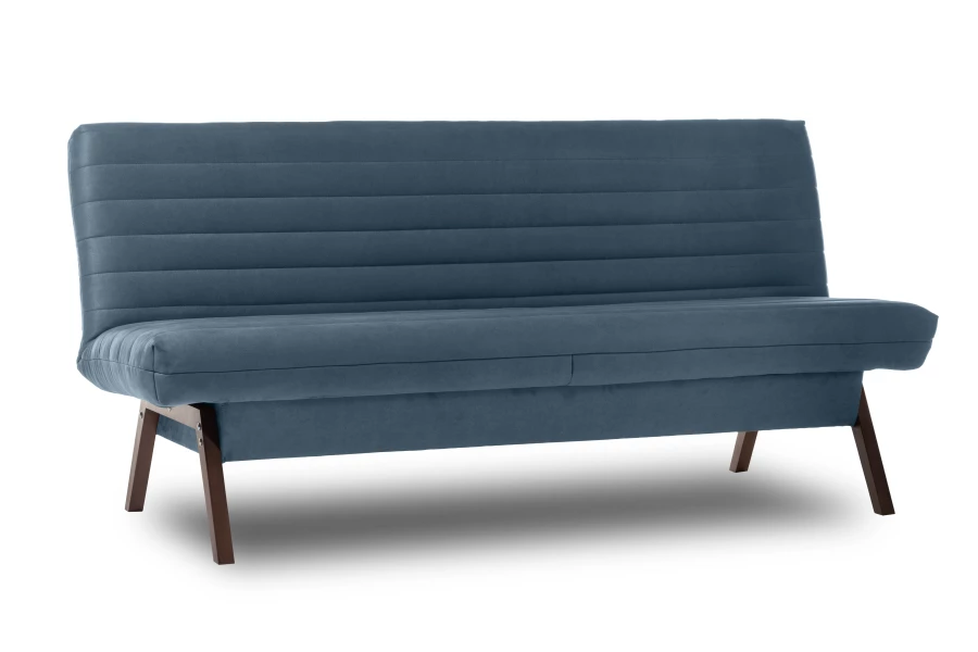 Диван-кровать Каир (БД), сине-серый, замша, 188х73х88 см (изображение №3)