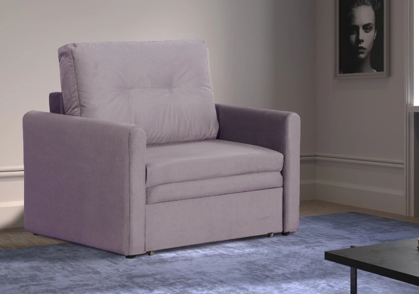 Прямой диван-кровать Юнат 2, раскладной, какао, 106х87х94 см (изображение №9)