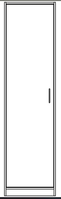 Шкаф ОРИОН 1 дверь - аналог IKEA KLEPPSTAD, 175,2x55x41.3 см, белый (изображение №5)