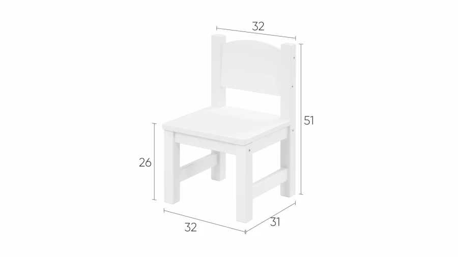 Стул детский - аналог  IKEA SUNDVIK /СУНДВИК/КОЧ/ ИКЕА, 51x32см, белый (изображение №5)