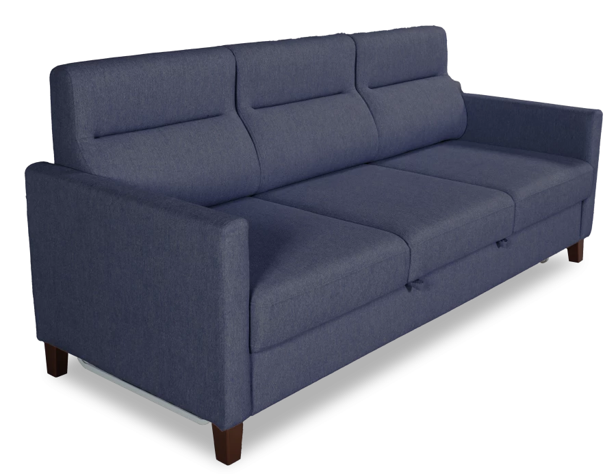 Диван-кровать Марсель велюровый, синий, 223х90х99 см (изображение №5)