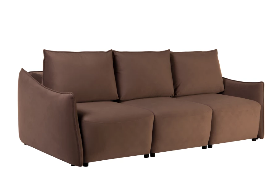 Диван-кровать Френк , велюровый, раскладной, темно-коричневый, 255х121х95 см (изображение №7)