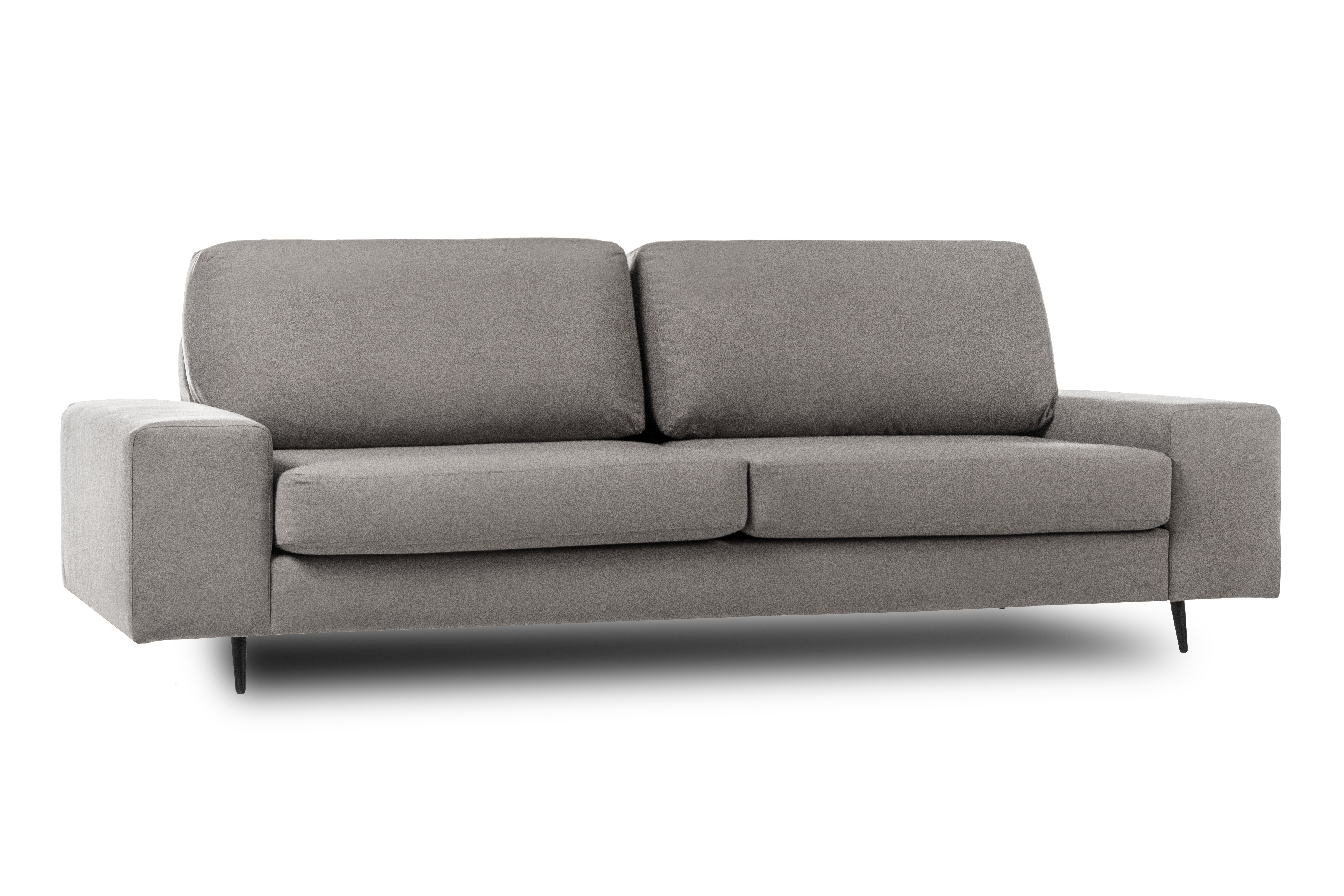 Диван-кровать Натали, велюровый, раскладной, серый, 251х104х88 см