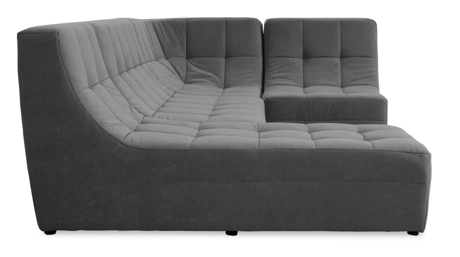 Угловой диван-кровать Палладиум 2, модульный, темно-серый, 325х185х88 см (изображение №10)