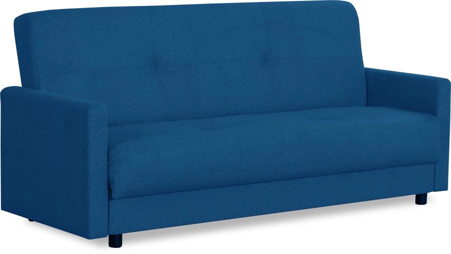 Диван-кровать Квин с ящиком для белья,  синий велюр, 216х84х85 см (изображение №2)