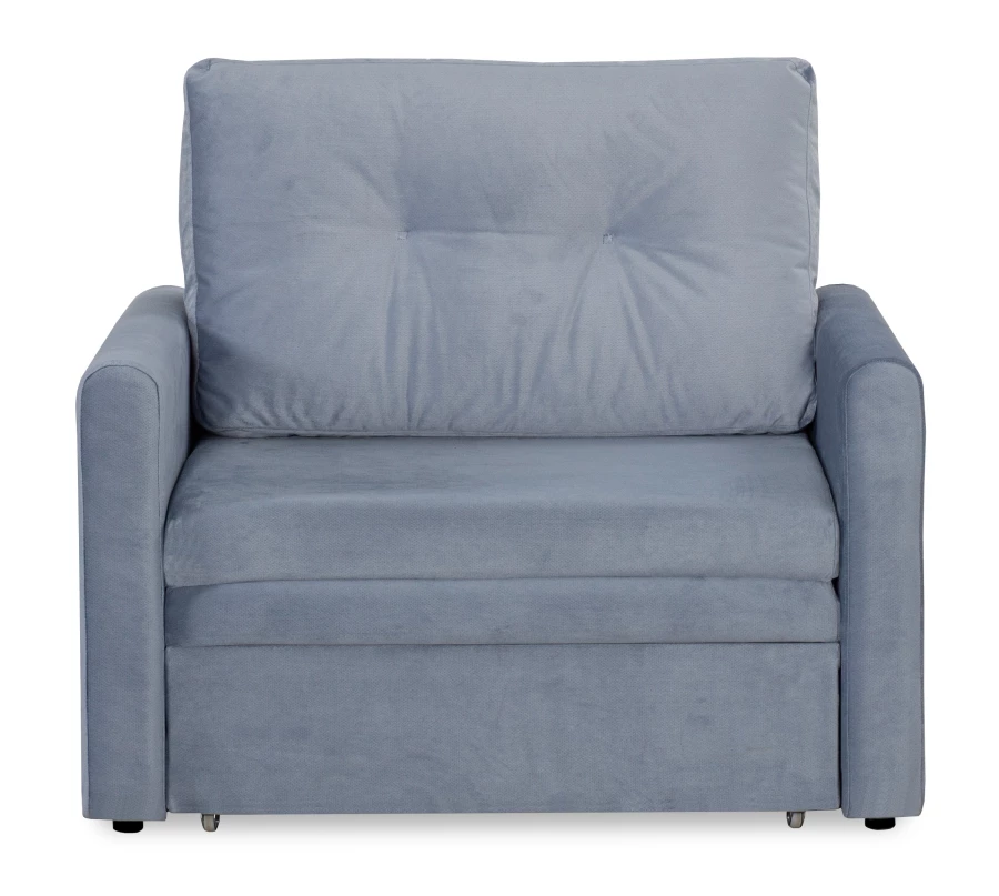 Прямой диван-кровать Юнат 2, раскладной, серо-голубой, 106х87х94 см (изображение №2)