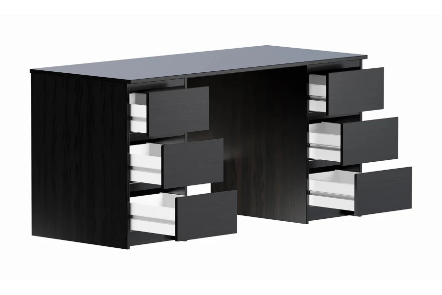 Письменный стол с 6 ящиками Кастор - аналог IKEA KULLEN,151х65х75,венге (изображение №2)