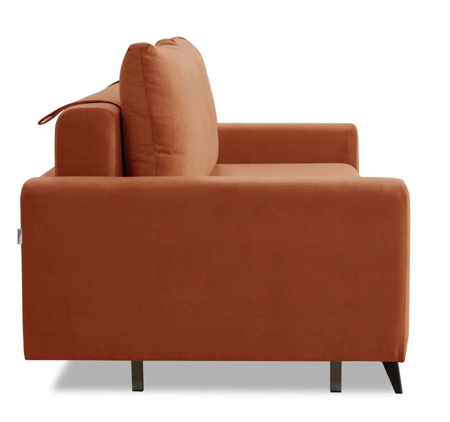 Диван-кровать Халиф велюровый, механизм Еврокнижка, терракотовый, 241х105х98 см (изображение №4)