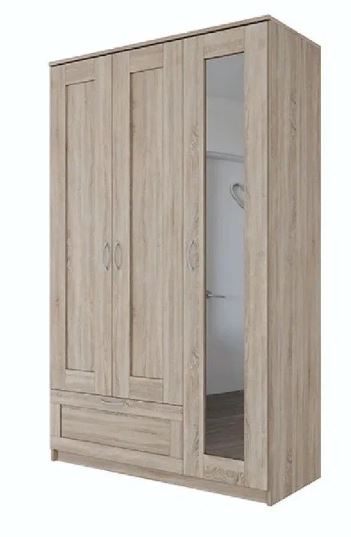 Шкаф комбинированный 3 двери и 1 ящик СИРИУС - аналог IKEA BRIMNES, сонома