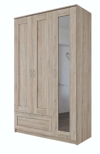 Шкаф комбинированный 3 двери и 1 ящик СИРИУС - аналог IKEA BRIMNES, сонома (изображение №1)