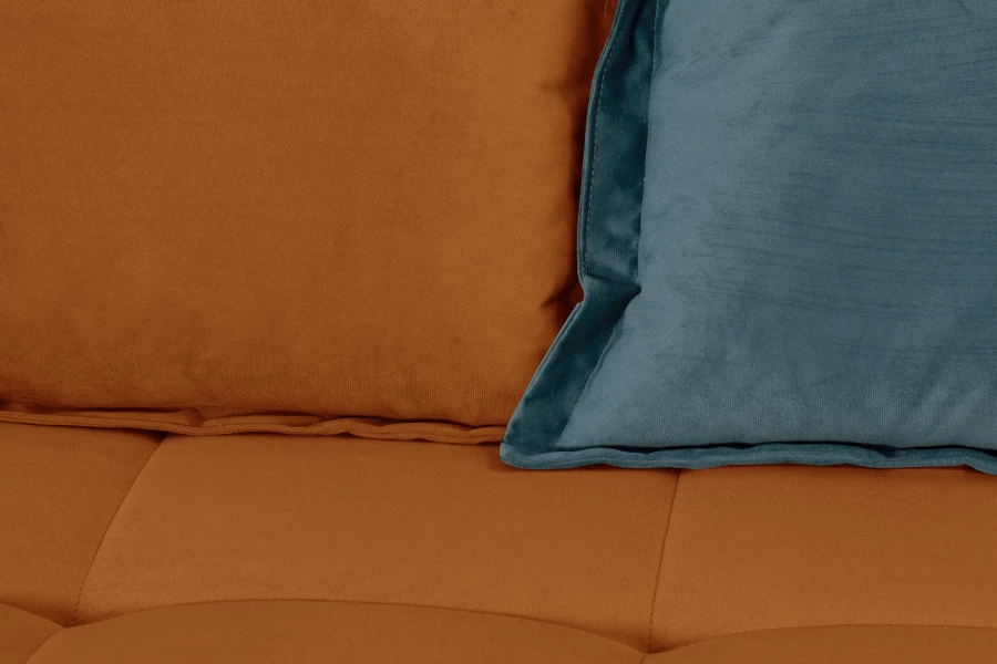 Прямой диван-кровать Аккорд, велюровый, раскладной, терракотовый, 192х100х95 см (изображение №14)