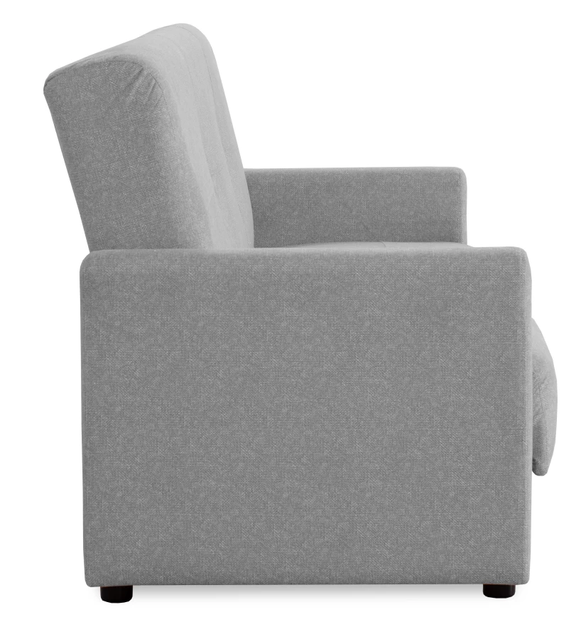 Диван-кровать Квин, раскладной, с ящиком для белья,  светло-серый велюр, 216х84х85 см (изображение №5)