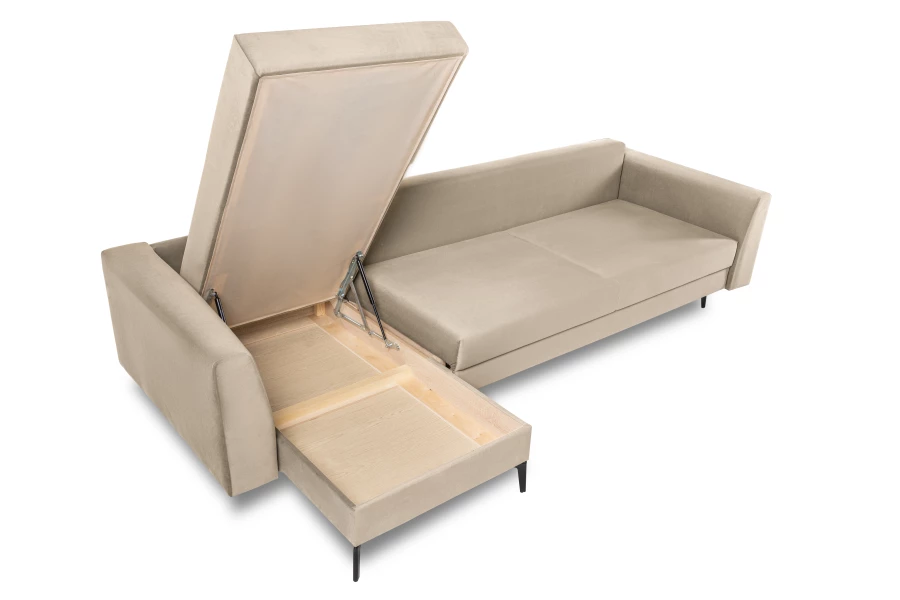 Диван-кровать Тенериф 2, велюровый, раскладной, какао велюр, 315х157х70 см (изображение №8)