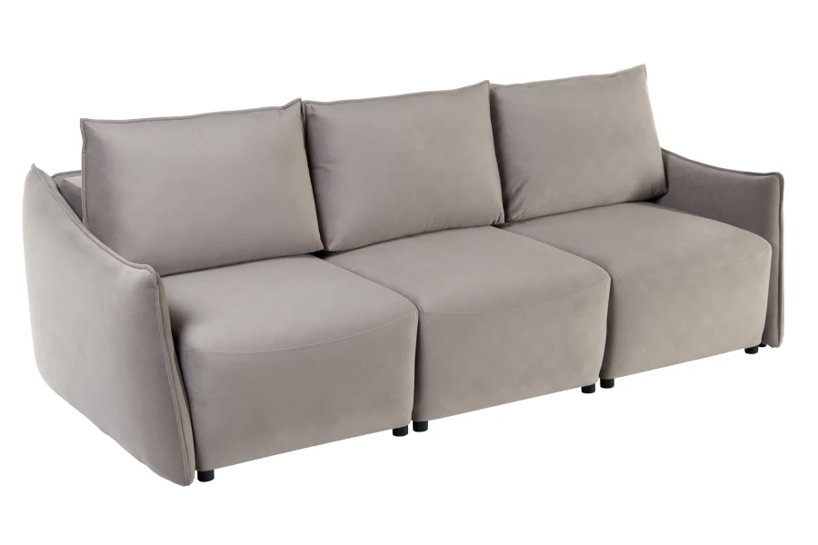 Диван-кровать Френк , велюровый, раскладной, светло-серый, 255х121х95 см (изображение №6)