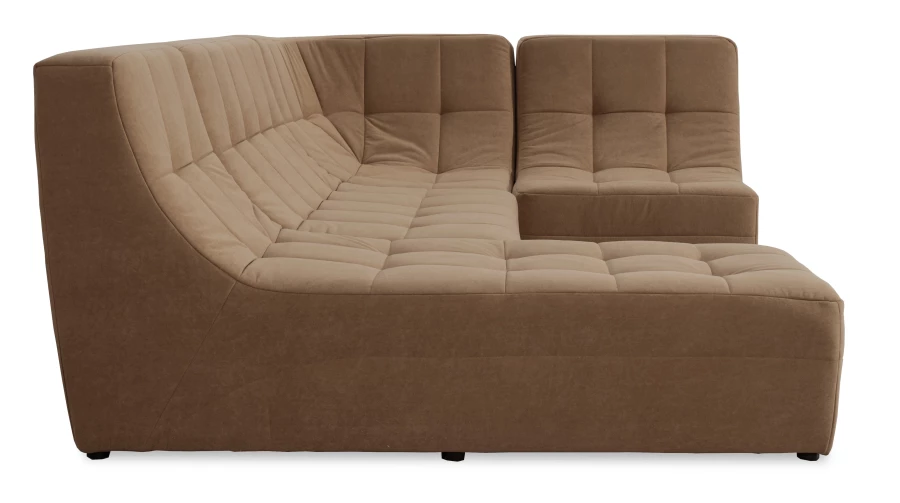 Угловой диван-кровать Палладиум 2, модульный, какао, 325х185х88 см (изображение №4)