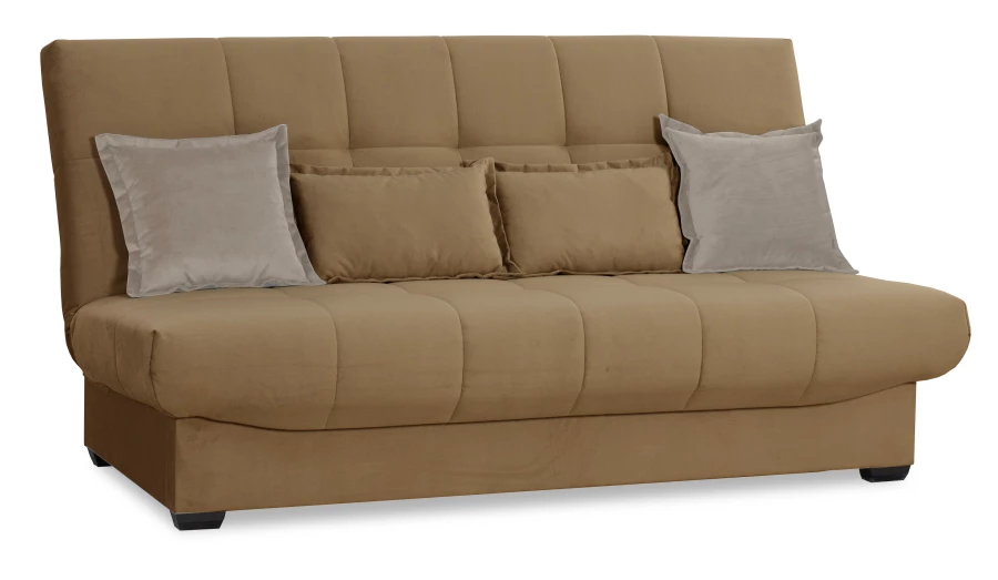 Прямой диван-кровать Аккорд, велюровый, раскладной, какао, 192х100х95 см (изображение №11)