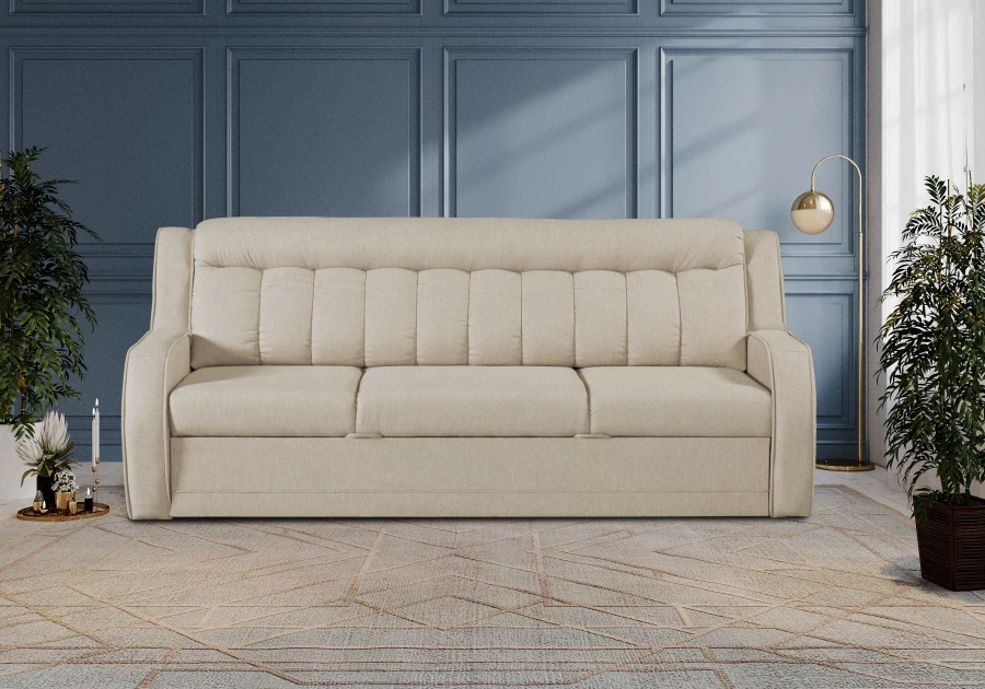 Прямой диван-кровать Блистер, раскладной,  светло-песочный, 231х96х96 см (изображение №9)