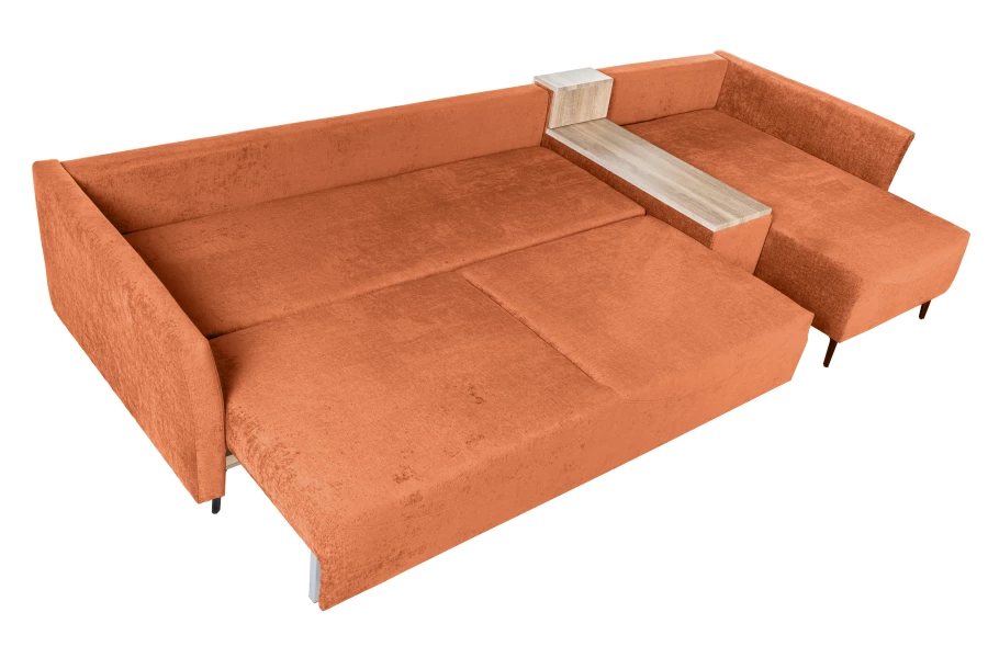 Диван-кровать Тенериф 2, велюровый, раскладной, терракотовый шенилл, 334х156х93 см (изображение №4)