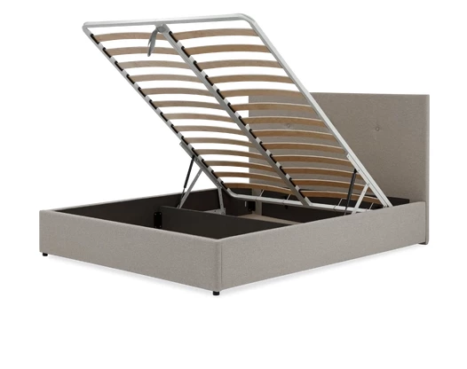 Кровать BuyRelax (велюр), с ПМ, 160х200 см, бежевый (изображение №1)