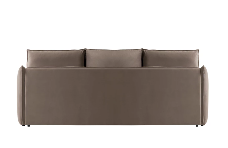 Диван-кровать Френк , велюровый, раскладной, кофейно-песочно-серый, 255х121х95 см (изображение №4)