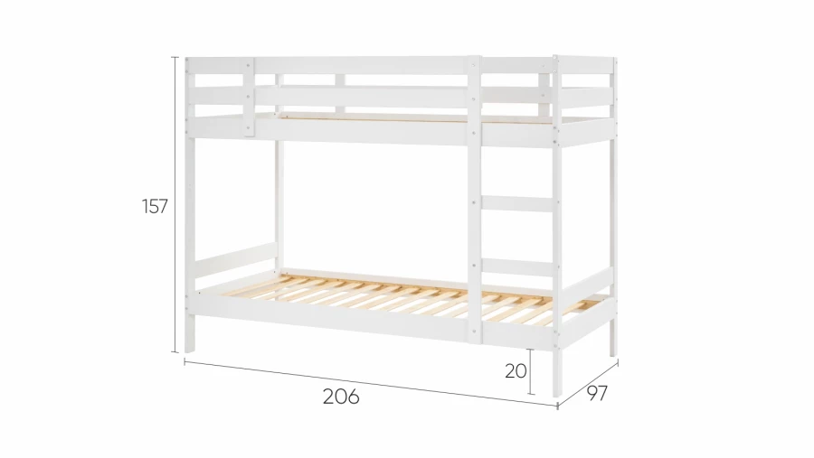 Кровать двухъярусная - аналог IKEA MYDAL/ МИДАЛ/ ОШ / ИКЕА, 90x200 см, белый (изображение №6)