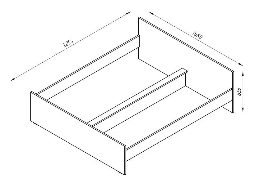 Кровать двойная ОРИОН - аналог IKEA BRIMNES 160х200 см, белая (изображение №2)