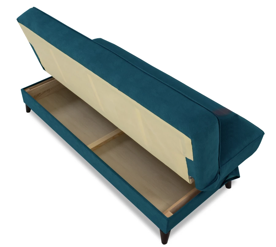 Прямой диван Наварра 2, синий с мелкими разводами 187х87х90 см (изображение №4)