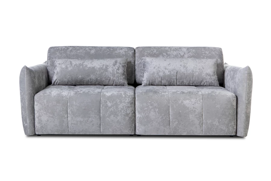 Диван-кровать Таип 2, велюровый, раскладной, светло-серый велюр, 235х128х86 см (изображение №2)