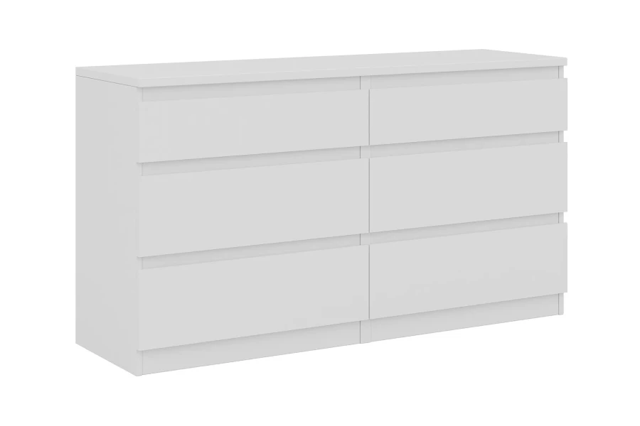 Комод 6 ящиков Кастор - аналог IKEA KULLEN,129х39х71,белый (изображение №1)