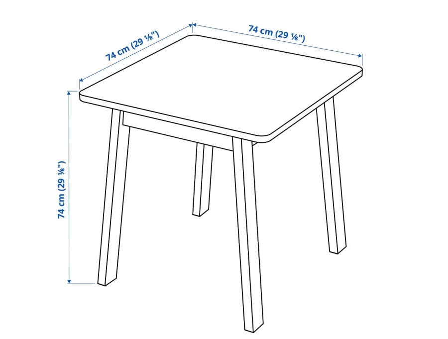 Стол кухонный - IKEA NORRÅKER /NORRAKER / ИКЕА  НОРРОКЕР, бежевый, 74x74 см (изображение №2)