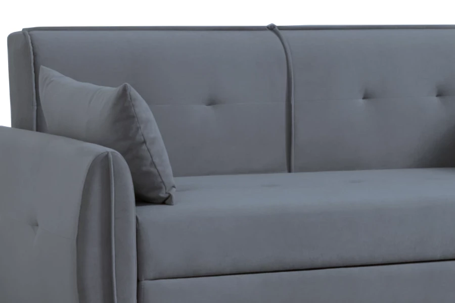 Диван - кровать раскладной Тога, серый велюр, 170х92х82 см (изображение №2)