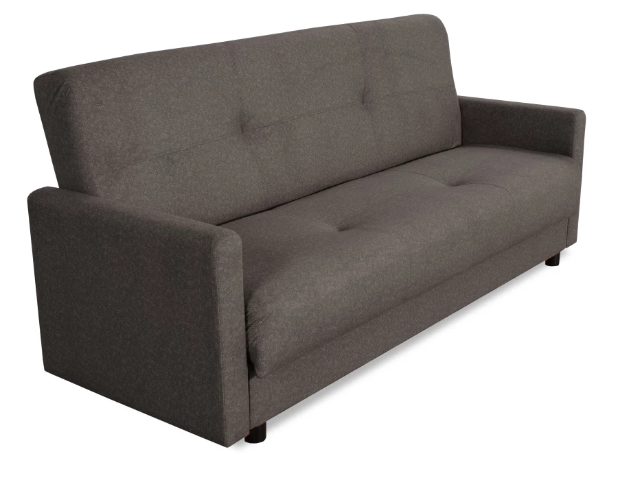 Диван-кровать Квин, раскладной, с ящиком для белья, серый велюр, 216х84х85 см (изображение №6)