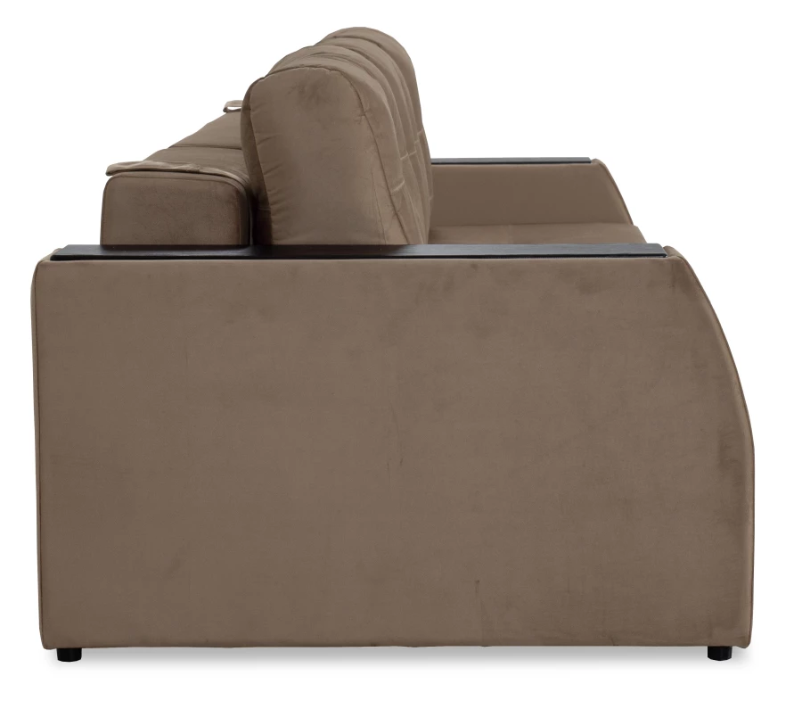 Прямой диван-кровать Спинер, раскладной, какао, 256х108х90 см (изображение №4)