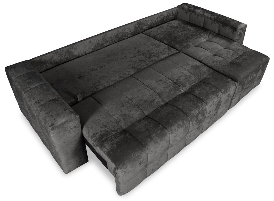 Угловой диван-кровать Реал, темно-серый, 228х160х97 см (изображение №3)