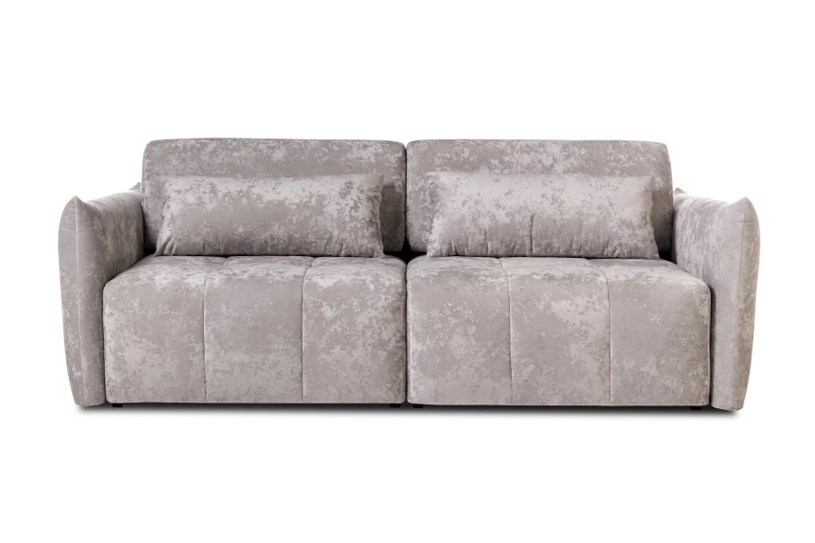 Диван-кровать Таип 2, велюровый, раскладной, серо-песочный велюр, 235х128х86 см (изображение №2)