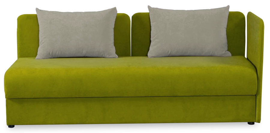 Диван-кровать, Орлеан велюровый, раскладной, с ящиком для белья, механизм Книжка, светло-серый велюр,  198х88х81 см (изображение №4)