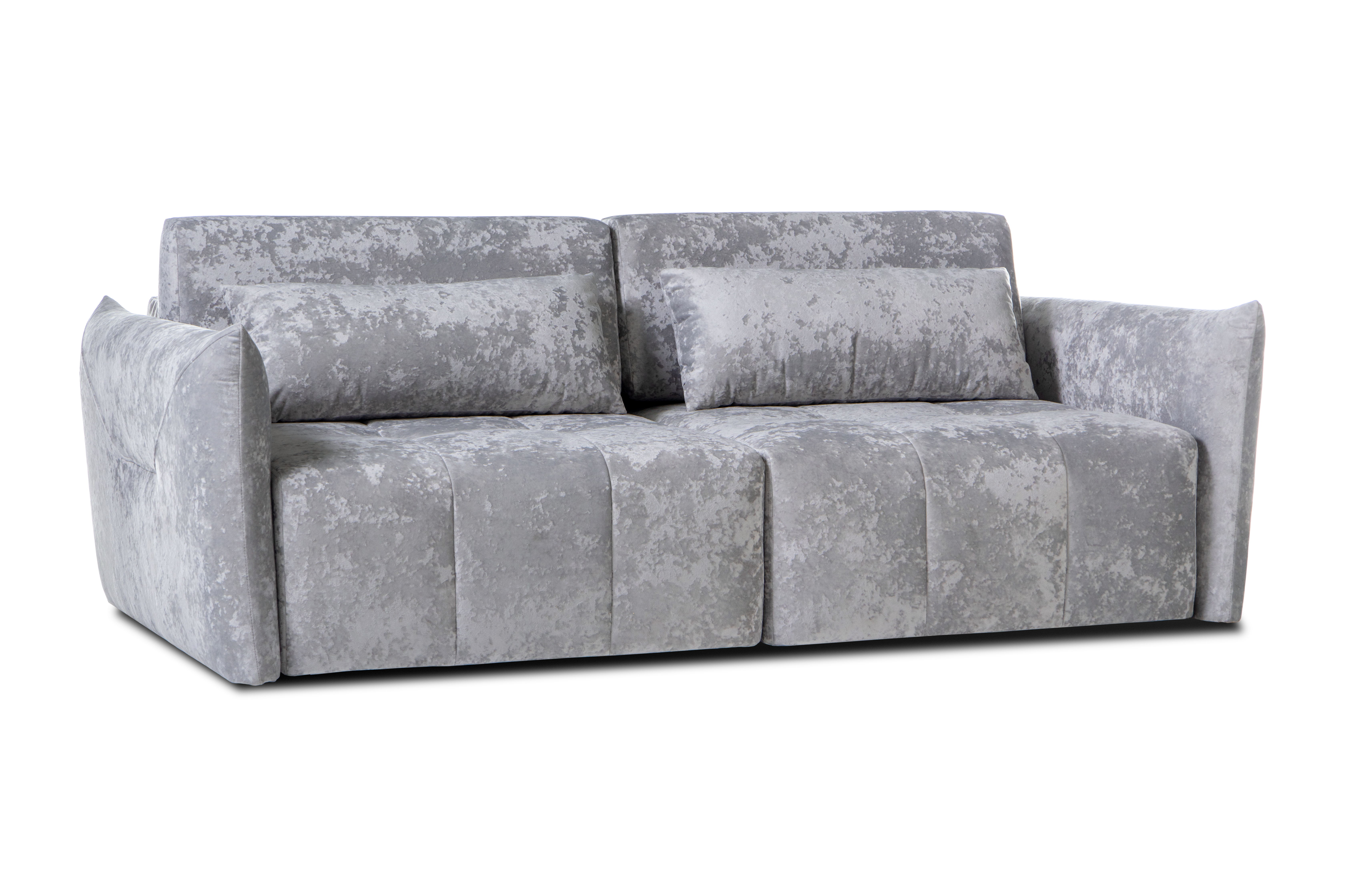 Диван-кровать Таип 2, велюровый, раскладной, светло-серый велюр, 235х128х86 см