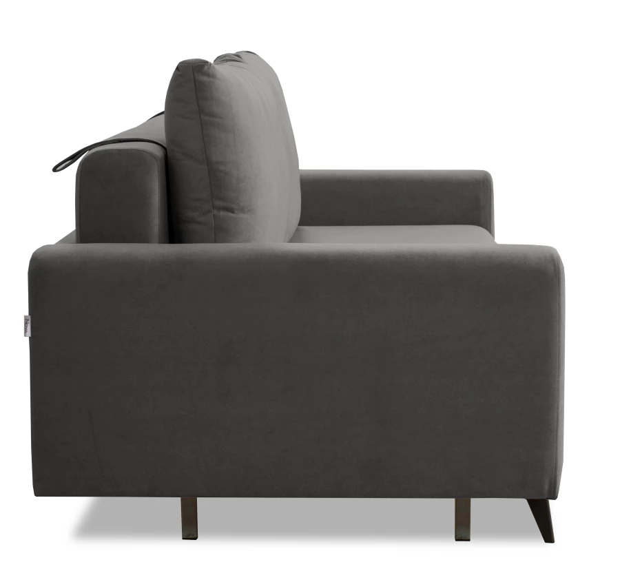 Диван-кровать Халиф, велюровый, серый, 241х105х98 см (изображение №4)