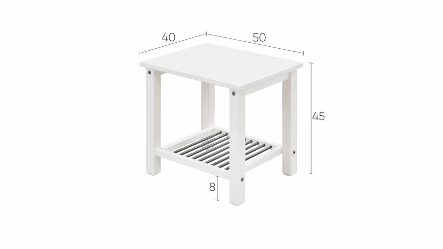 Тумба прикроватная - аналог IKEA /HEMNES / ХЕМНЭС/ ХЕМНЕС / ВОЙВЫВ / ИКЕА 50х40 см, белый (изображение №4)