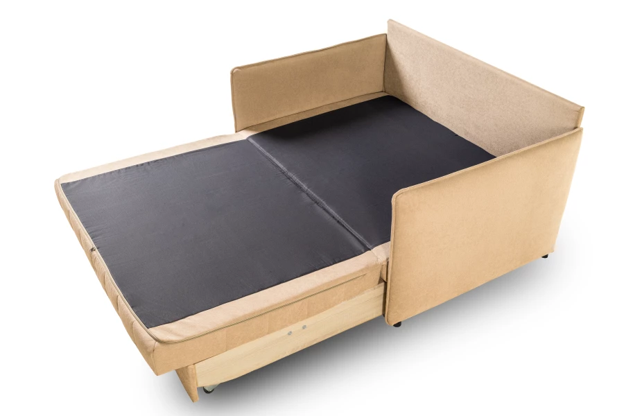 Диван-кровать Панда, велюровый, раскладной, бежевый, 145х101х100 см (изображение №7)