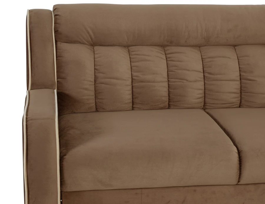 Угловой диван-кровать Блистер 2, коричневый, 259х183х97 см (изображение №6)